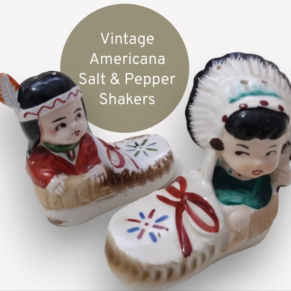 Vintage Native American Charm - Salt and Pepper Shaker Set